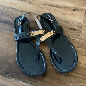 Navy coach sandals in good condition